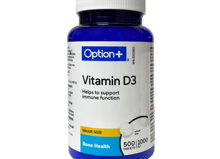 Option+ Vitamin D3 1000 IU  | 500 Tablets