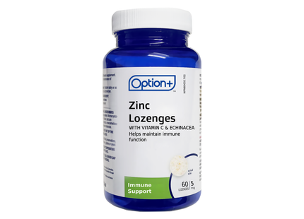 Option+ Zinc Lozenges With 5 mg Vitamin C & Echinacea  | 60 Lozenges
