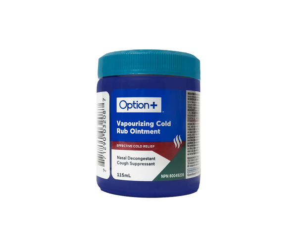 Option+ Vapourizing Cold Rub Ointment Nasal Decongestant | 115 mL ...