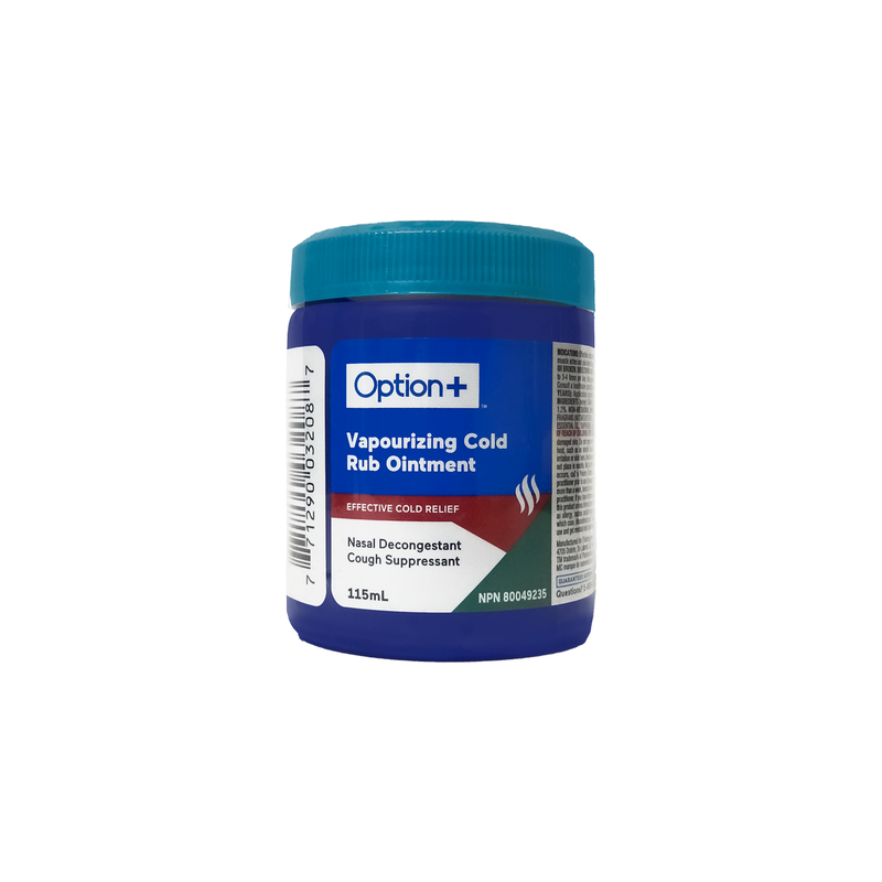 Option+ Vapourizing Cold Rub Ointment Nasal Decongestant | 115 mL ...