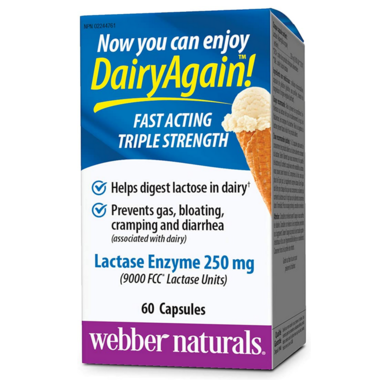 Webber Naturals Extra Strength Lactase Enzyme | 60 Capsules