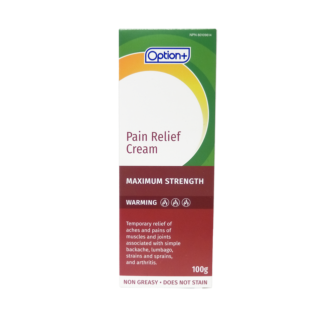 Option+ Non Greasy Pain Relief Cream Maximum Strength | 100 g