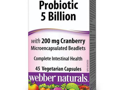 Webber Naturals - Women's Health - Probiotic 5 Billion with 200 mg Cranberry | 45 Vegetarian Capsules