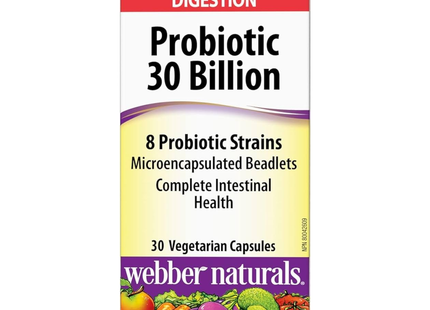 Webber Naturals - Digestion Probiotic 30 Billion | 30 Vegetarian Capsules