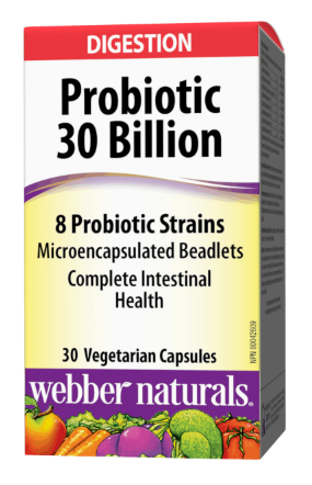 Webber Naturals Digestion Probiotique 30 milliards | 30 gélules végétariennes