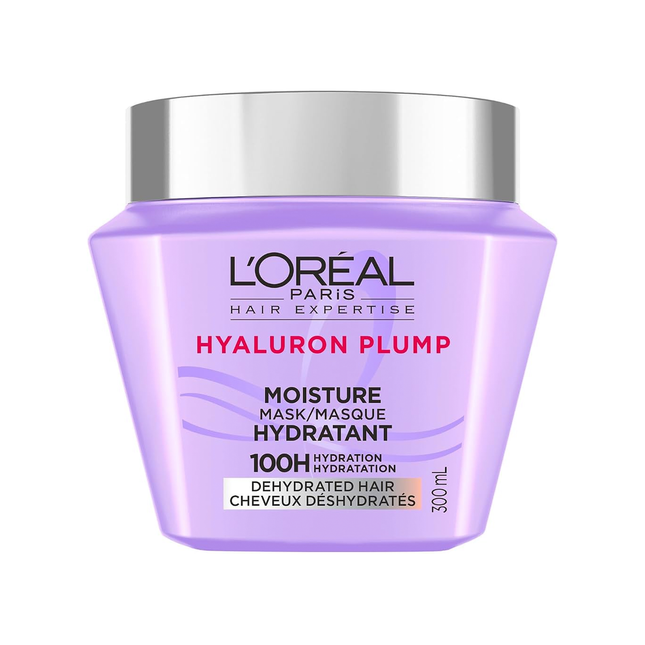 L'Oréal Paris - Masque Cheveux Hyaluron Plump Hydratation 100H pour Cheveux Déshydratés | 300 mL
