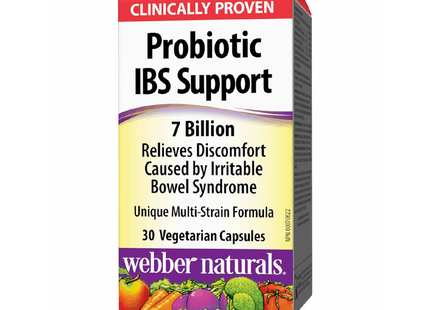 Webber Naturals -  Probiotic IBS Support 7 Billion - IBS Discomfort Relief | 30 Vegetarian Capsules