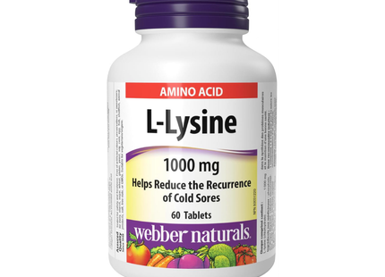 Webber Naturals - L-Lysine 1000 mg | 60 comprimés