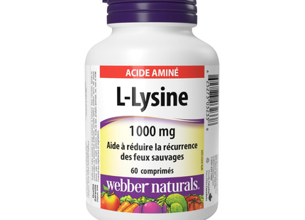 Webber Naturals - L-Lysine 1000 mg | 60 comprimés