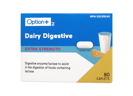 Option+ Digestif laitier - Extra fort | 80 comprimés