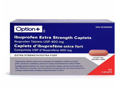 Option+ Ibuprofen 400 mg, Extra Strength | 144 Caplets