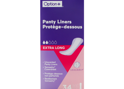 Option+ Protège-dessous non parfumés extra-longs | 34 unités