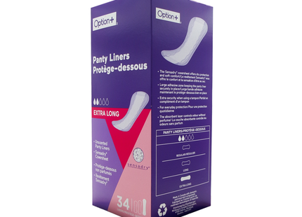 Option+ Protège-dessous non parfumés extra-longs | 34 unités