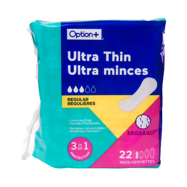 Option+ - Ultra Thin 3IN1 Pads - Regular | 22 Pads