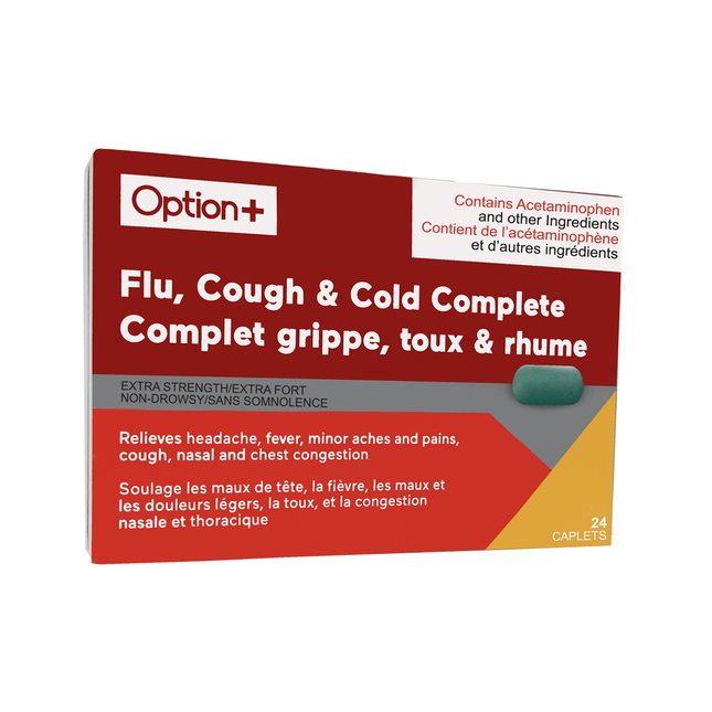 Option+ Flu Cough & Cold Complete Extra Strength | 24 Caplets