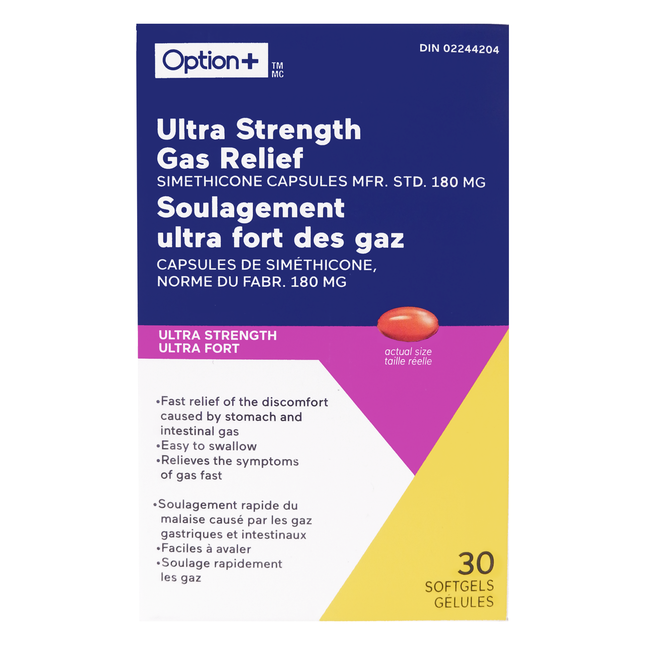 Option+ - Ultra Strength Gas Relief | 30 Softgels