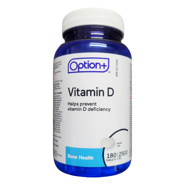 Option+ Vitamin D 2500IU | 180 Tablets