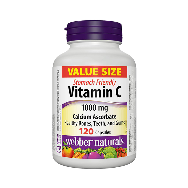 Webber Naturals - Stomach Friendly Vitamin C 1000 mg | 120 Capsules