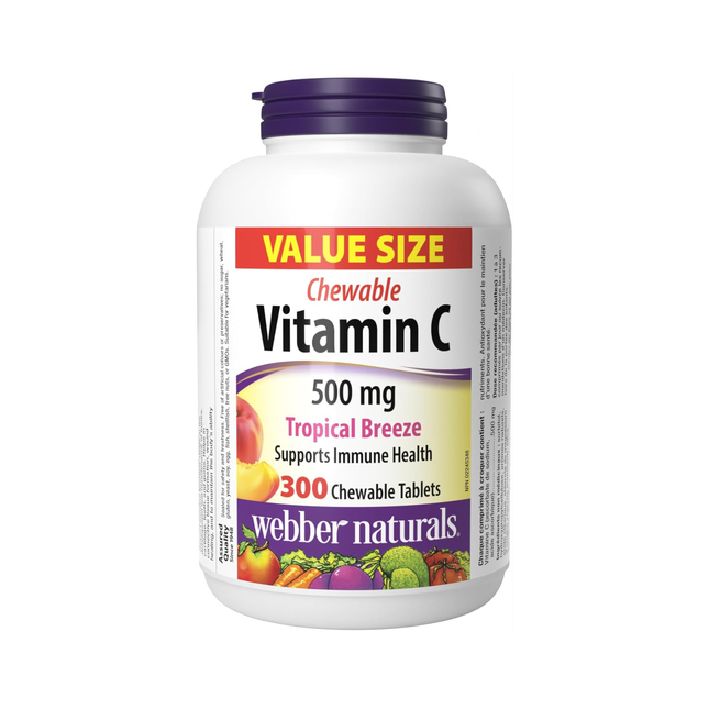 Webber Naturals - Vitamine C Explosion Tropicale | 300 Comprimés à Croquer