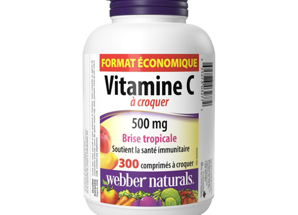 Webber Naturals - Vitamine C Explosion Tropicale | 300 Comprimés à Croquer