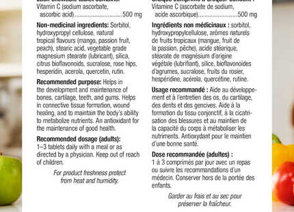 Webber Naturals - Vitamine C Explosion Tropicale | 300 Comprimés à Croquer
