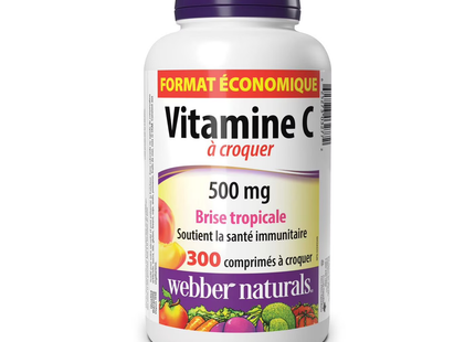 *Webber Naturals Vitamine C à croquer - 500 mg - Brise tropicale | 300 comprimés