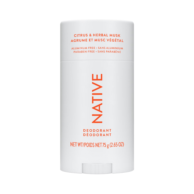 NATIVE - Aluminum Free Deodorant, Citrus & Herbal Musk | 75 g