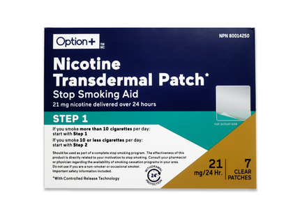 Option+ - Nicotine Transdermal Patch Stop Smoking Aid   - Step 1 | 7 Patches