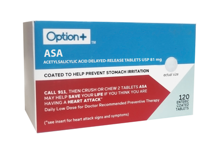 Option+ ASA Delayed Release USP 81 MG | 120 Tablets*
