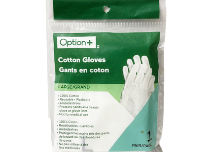 Option+ Cotton Gloves, Large | 1 Pair