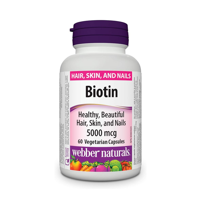 Webber Naturals - Biotin 5000 mcg | 60 Vegetarian Capsules
