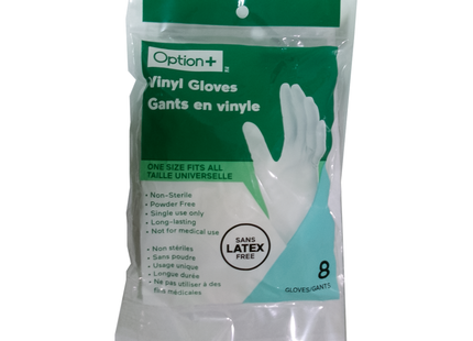 Option+ Disposable Vinyl Gloves | 8 Gloves