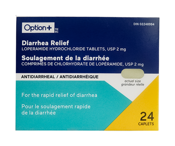 Option+ Diarrhea Relief 2mg | 24 Caplets – White Cross E-Store