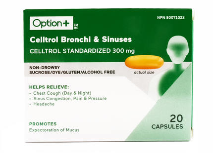 Option+ Non-Drowsy Celltrol Bronchi & Sinuses | 20 Capsules