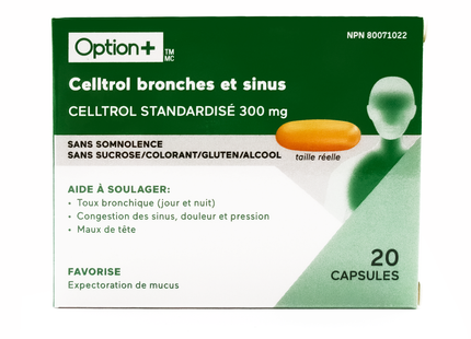 Option+ Non-Drowsy Celltrol Bronchi & Sinuses | 20 Capsules
