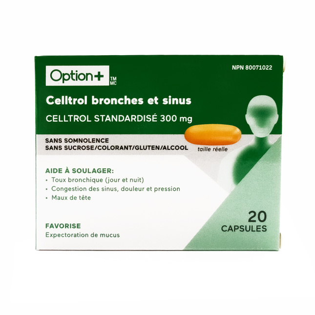 Option+ Non-Drowsy Celltrol Bronchi & Sinuses | 20 Capsules