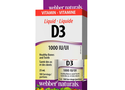 Webber Naturals - Liquid Vitamin D3 1000 IU | 25 mL