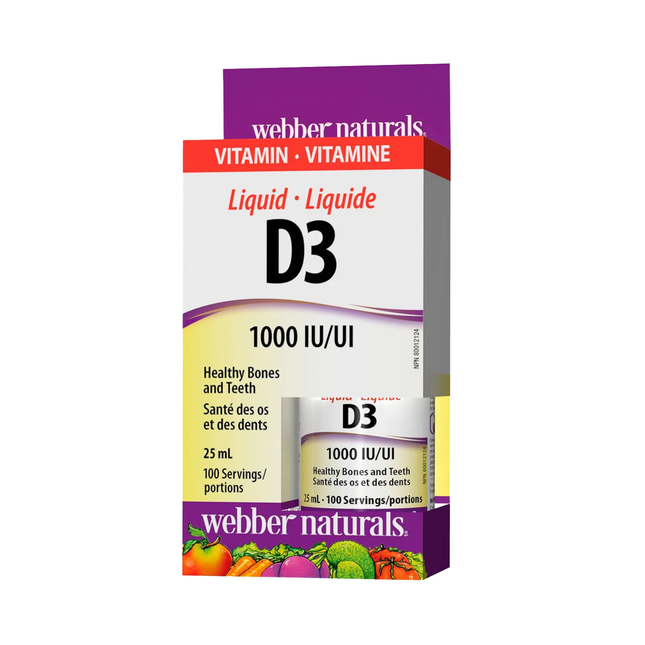 Webber Naturals - Vitamine D3 liquide 1000 UI | 25 ml
