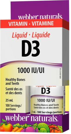 Webber Naturals Vitamine D3 - Liquide - 1000 UI | 25 ml