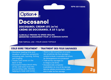 Option+ - Cold Sore Treatment Docosanol 10% | 2 g