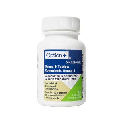 Option+ Senna S Laxatif Plus Adoucisseur | 60 comprimés