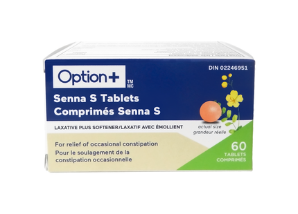 Option+ Senna S Laxatif Plus Adoucisseur | 60 comprimés