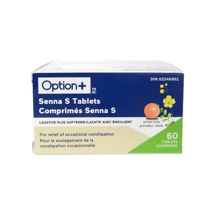 Option+ Senna S Laxatif Plus Adoucisseur | 60 comprimés