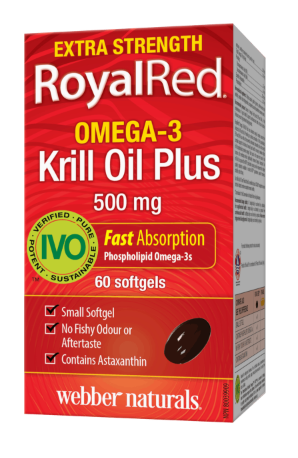 Webber Naturals Huile de krill rouge royal extra-forte oméga-3 plus 500 mg | 60 gélules