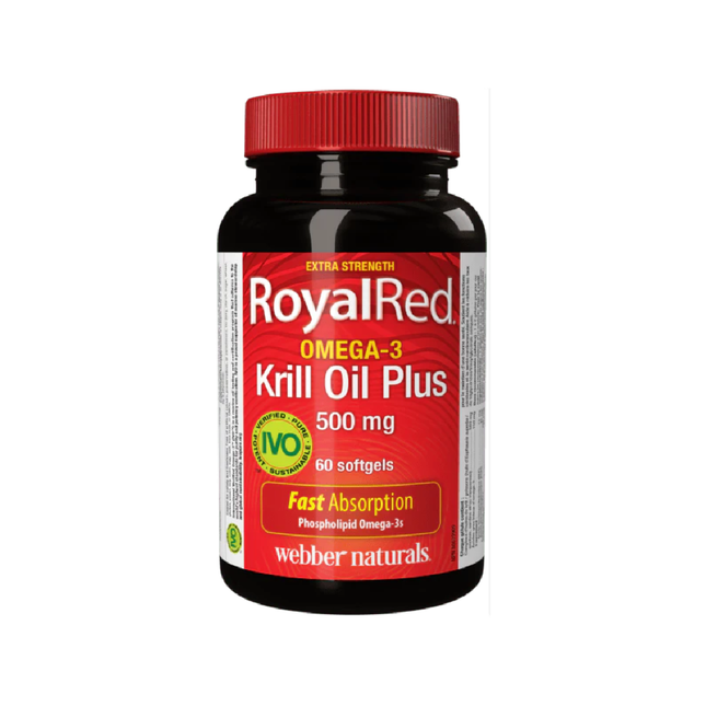 Webber Naturals - Huile de krill Royal Red Omega-3 extra-forte avec 500 mg | 60 gélules