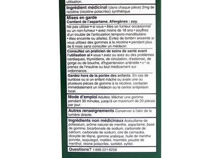 Option+ Gomme à la nicotine 2 mg, saveur menthe ultra fraîche | 105 pièces