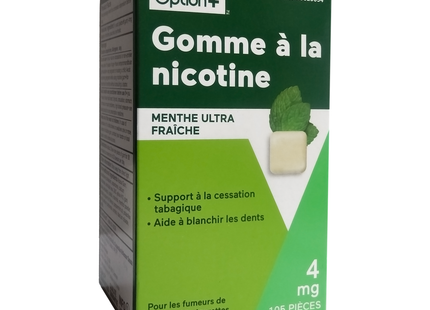 Option+ Gomme à la nicotine 4 mg, saveur menthe ultra fraîche | 105 pièces