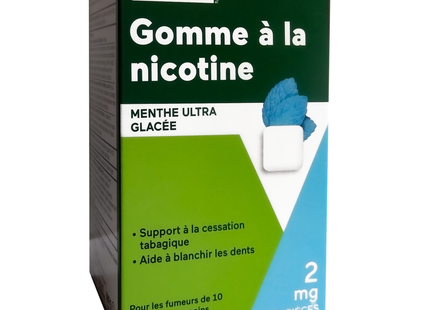 Option+ Gomme à la nicotine 2 mg, saveur menthe glacée | 105 pièces