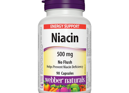 Webber Naturals - Niacine 500 mg sans rinçage | 90 Gélules