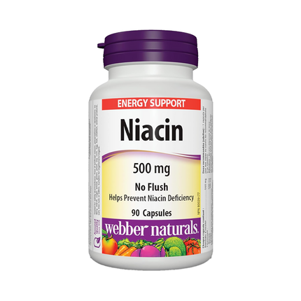 Webber Naturals - Niacine 500 mg sans rinçage | 90 Gélules
